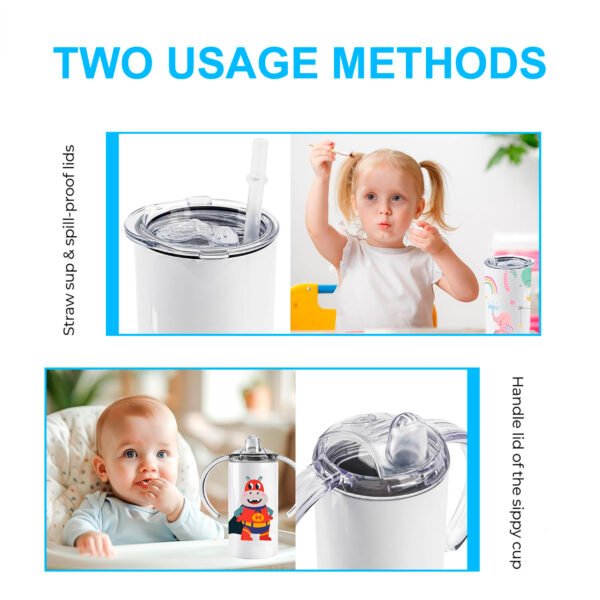 2-in-1 Stainless Steel Kids Tumbler – 12 oz