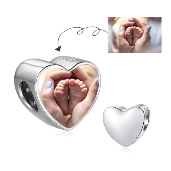 Heart-Shaped Custom Photo Charm
