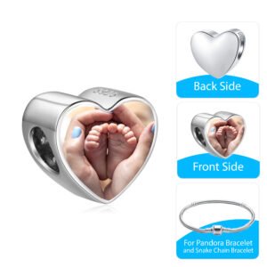 Heart-Shaped Custom Photo Charm