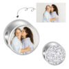 Custom Round Photo Charm with Diamond Accent
