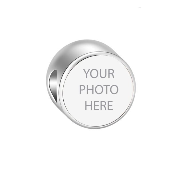 Custom Round Photo Charm with Diamond Accent