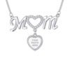 Cadena metálica MOM Corazón Colgante con Halo de Diamantes