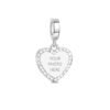 Charm Personalizado Corazón Colgante con Halo de Diamantes