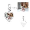 Charm Personalizado Corazón Colgante con Halo de Diamantes