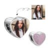 Custom Heart Photo Charm with Pink Diamond Accent