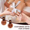 Round Wood & Leather Keychain – Perfect for Laser Engraving