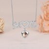 Cadena metálica MOM Corazón Colgante con Halo de Diamantes