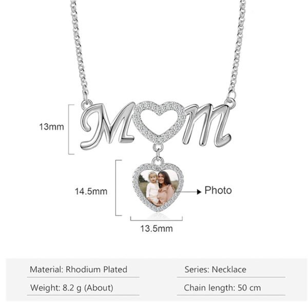 Cadena metálica MOM Corazón Colgante con Halo de Diamantes